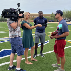 Scottsdale Prep Coach being interviewed by News 12