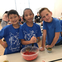 Three students at summer camp