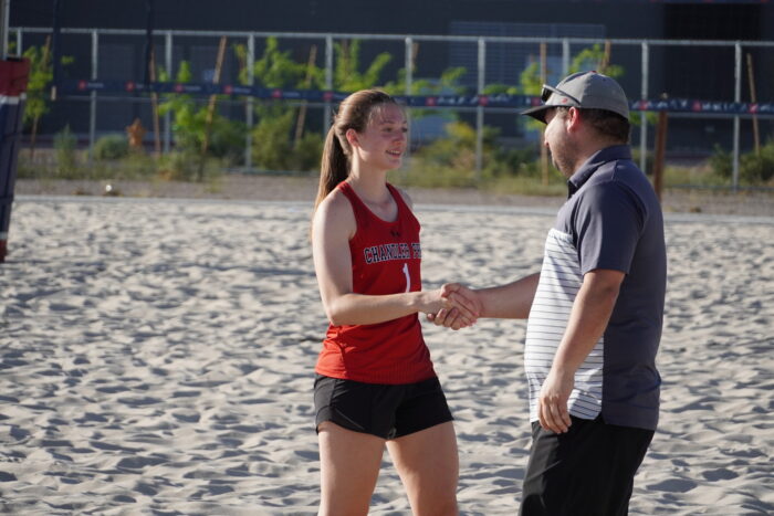 Athletic Director Anthony Jones with athlete