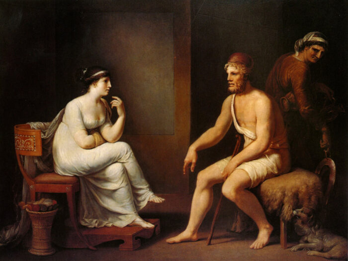 Painting depicting Odysseus and Penelope
