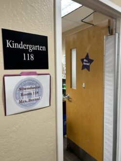 Mrs. Bernal's Kindergarten classroom door