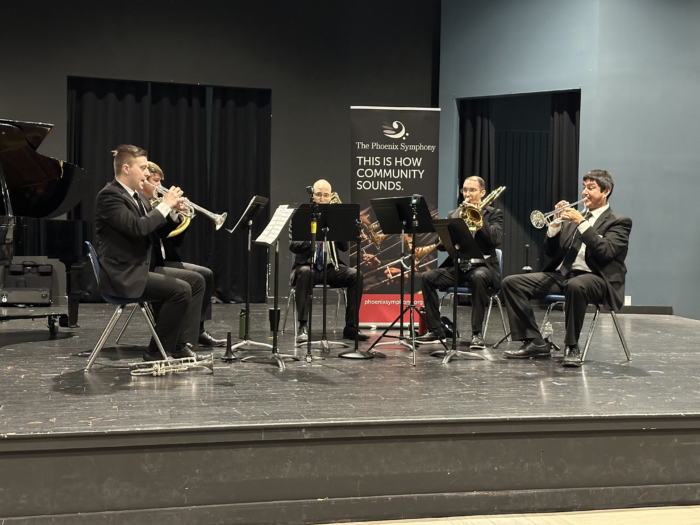 Five piece brass musicians from The Phoenix Symphony at Archway Veritas