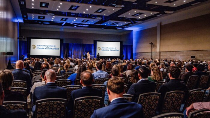 Audience facing stage at 2024 Symposium of Classical Education