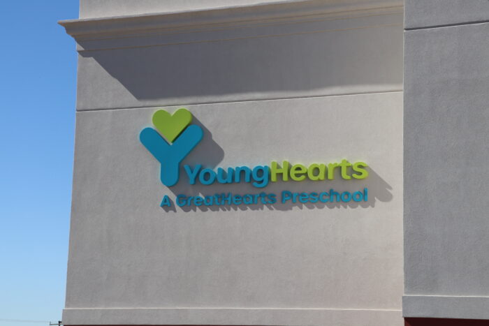 Exterior sign of Young Hearts