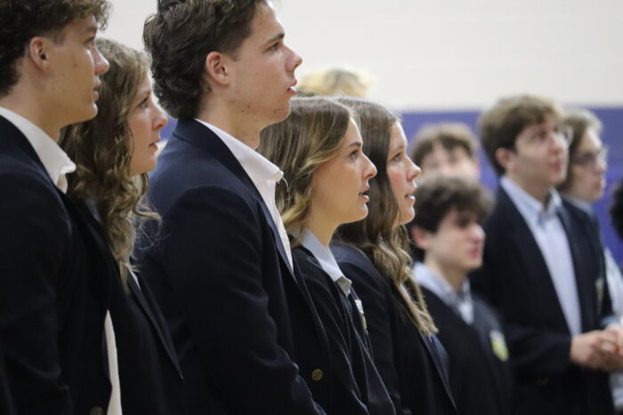 Row of seniors at assembly