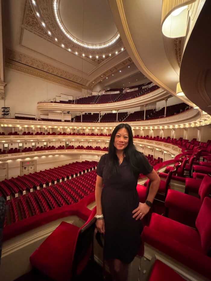 Teacher inside Carnegie Hall