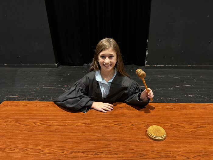 Student posing as a courtroom judge