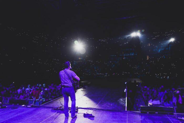 Chayce Beckham performing in front of an audience