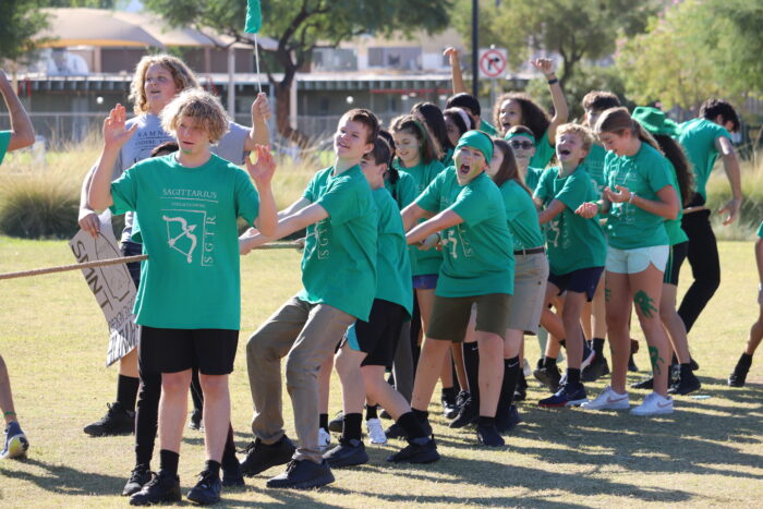 Students playing Tug-of-War