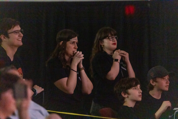 Mrs. MacLeod watching a production