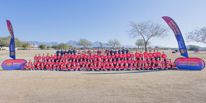 Group photo from Barca Winter Camp