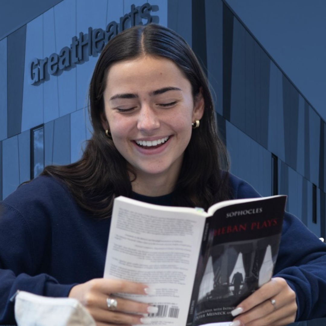 Picture of student reading a book