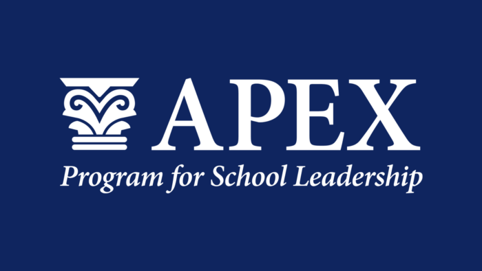 APEX logo with text, "Program for School Leadership