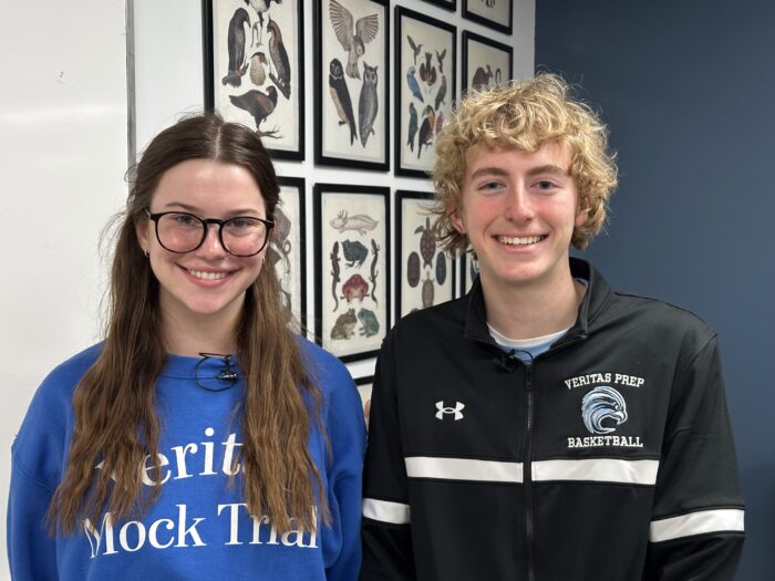 Two students in spirit wear