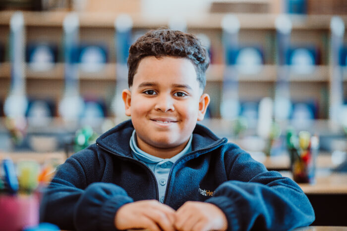 student sitting at desk